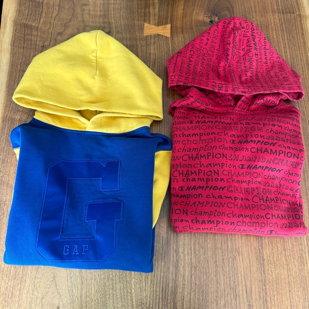 Bundle - Gap and Champion Fleece Hoodie Sweatshirts. Size Youth M / L (1… - Picture 1 of 17